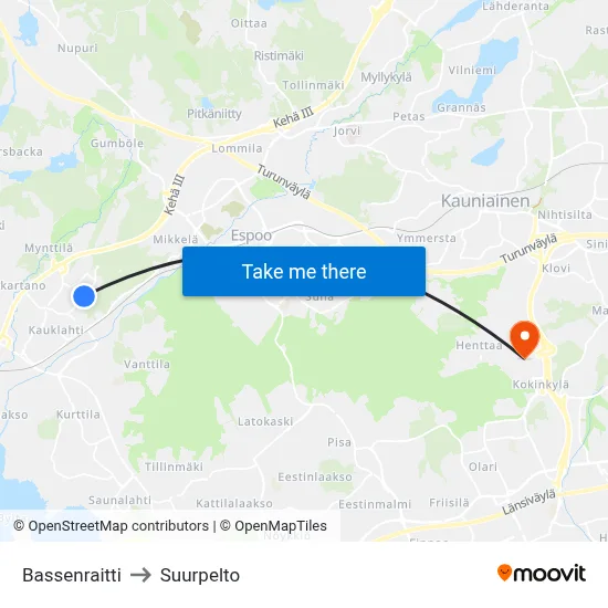 Basse Path to Suurpelto map