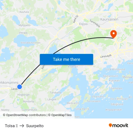 Tolsa 🚆 to Suurpelto map