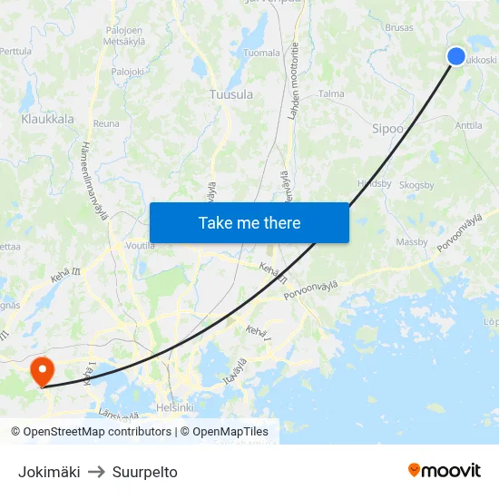 Jokimäki to Suurpelto map