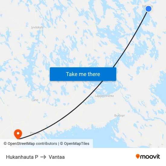 Hukanhauta North to Vantaa map