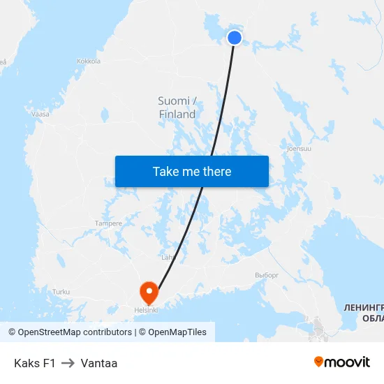 Kaks F1 to Vantaa map