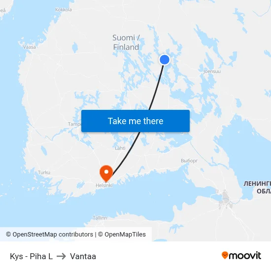 KYS - Yard L to Vantaa map