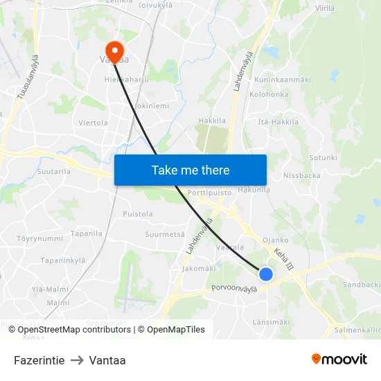 Fazer Road to Vantaa map