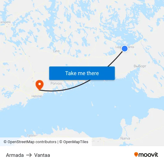Armada to Vantaa map