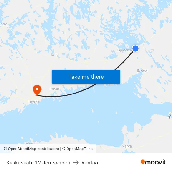 Keskuskatu 12 to Joutseno to Vantaa map