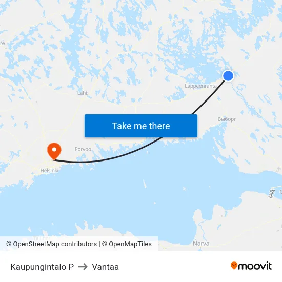 City Hall S to Vantaa map
