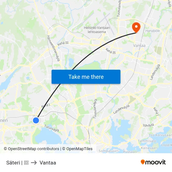 Säteri | 🏢🌳 to Vantaa map