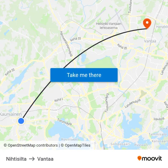 Nihtisilta to Vantaa map