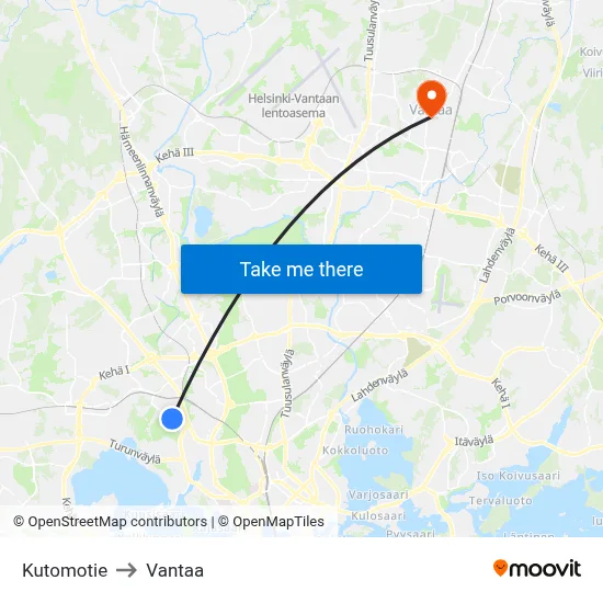 Weaving Road to Vantaa map