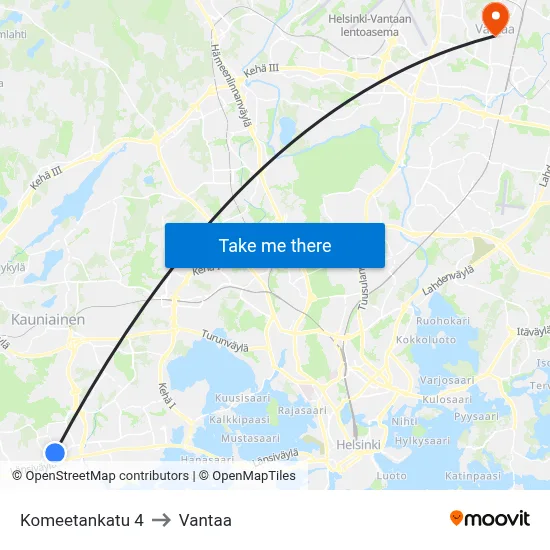 4 Comet Street to Vantaa map