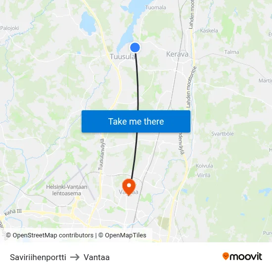 Saviriihi Gate to Vantaa map