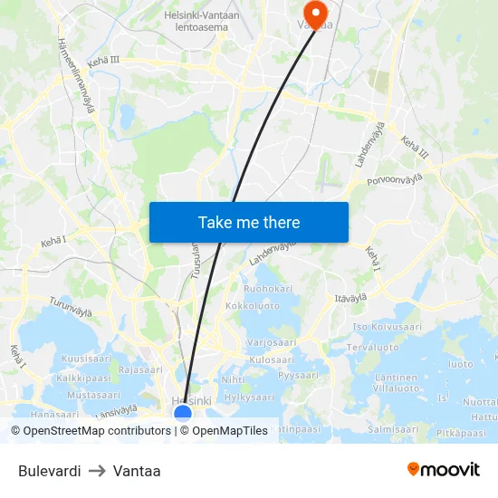 Boulevard to Vantaa map