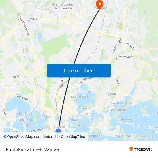 Fredrick Street to Vantaa map