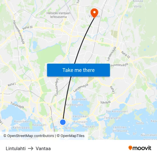 Bird Bay to Vantaa map