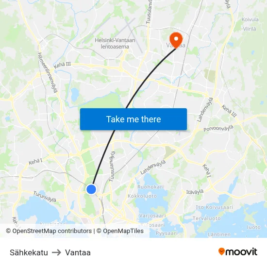 Telegraph Street to Vantaa map