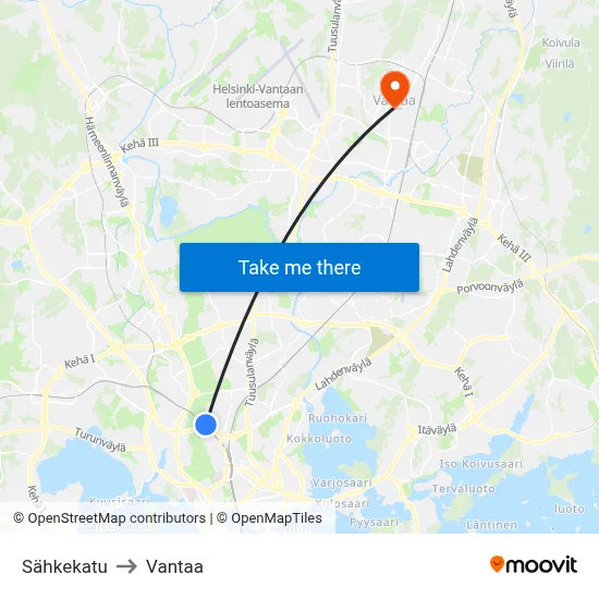 Telegraph Street to Vantaa map