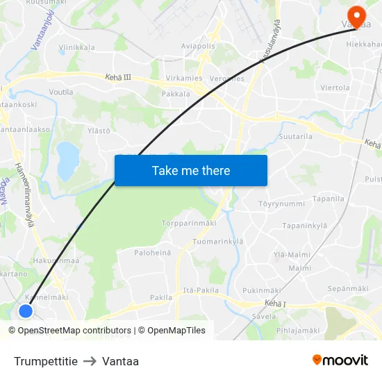 Trumpet Road to Vantaa map