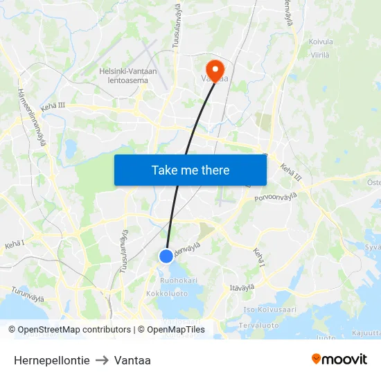 Pea Field Road to Vantaa map