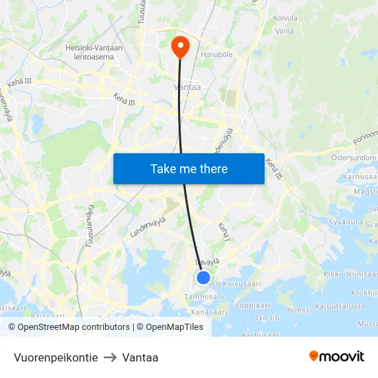 Mountain Troll Road to Vantaa map