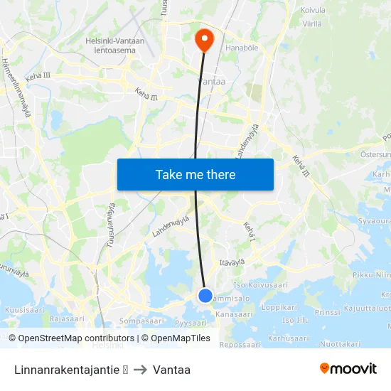 Linnanrakentajantie 🏢 to Vantaa map
