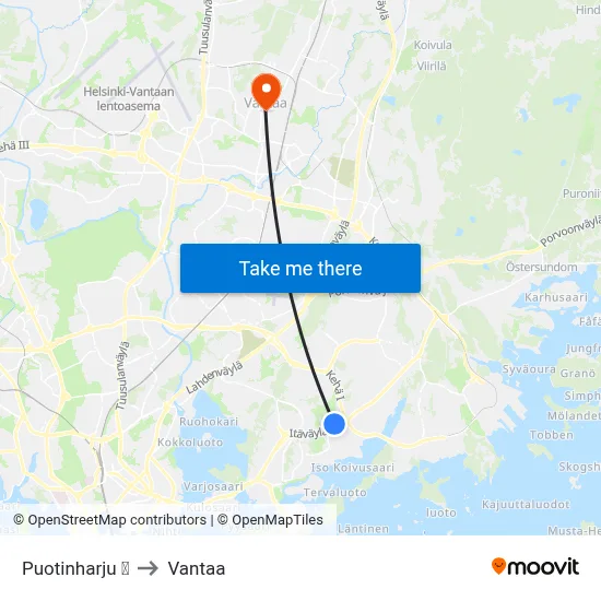 Puotinharju 🛍️ to Vantaa map
