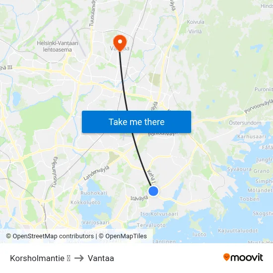Korsholmantie 🛍️ to Vantaa map