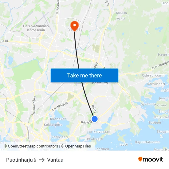 Puotinharju 🛍️ to Vantaa map