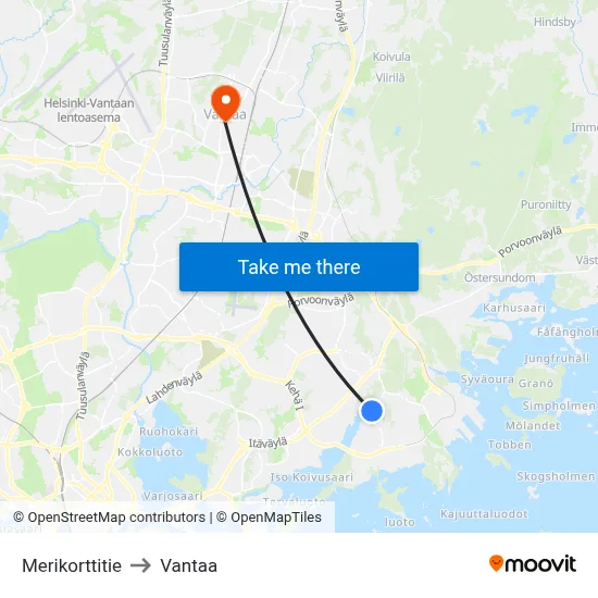 Sea Chart Road to Vantaa map