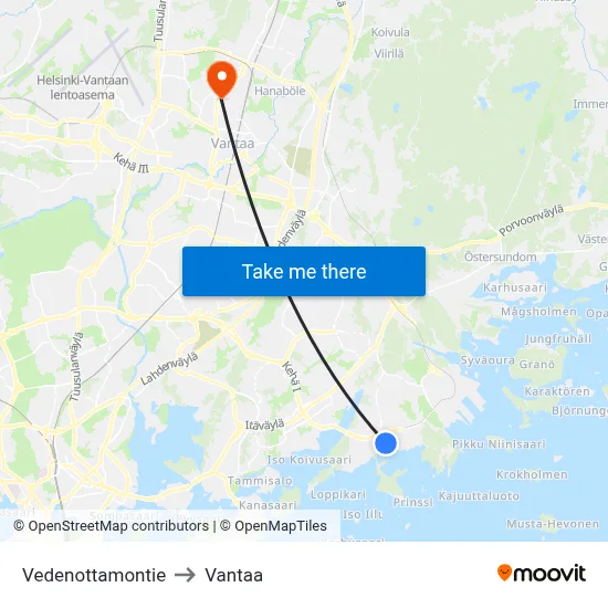 Water Plant Road to Vantaa map