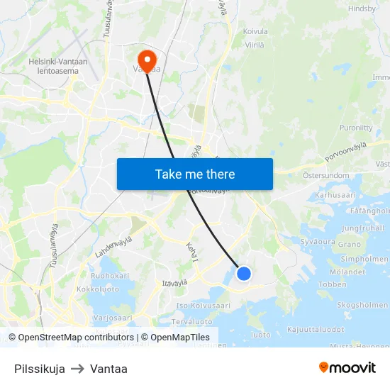 Bilge Alley to Vantaa map