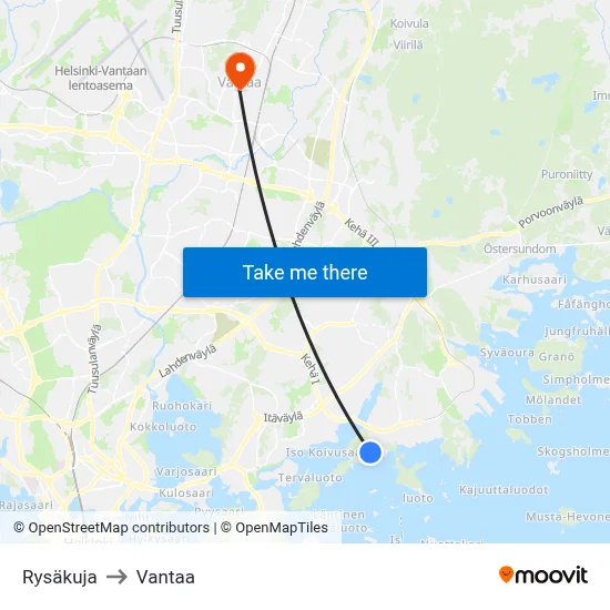 Rysäkuja to Vantaa map