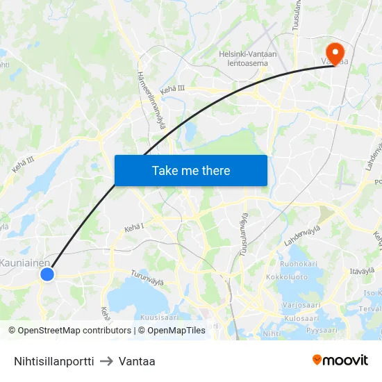 Nihtisilta Gate to Vantaa map