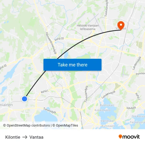 Kilo Road to Vantaa map