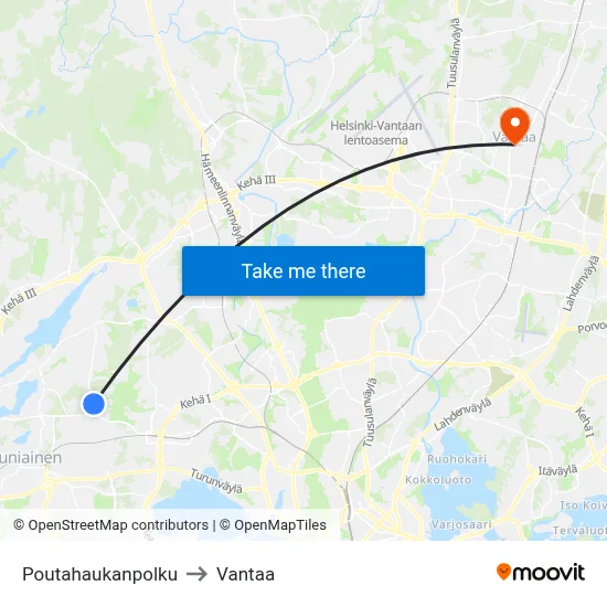 Fair Hawk Path to Vantaa map