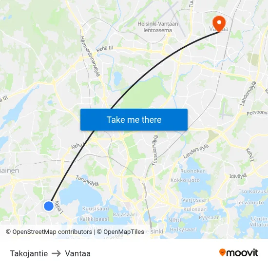 Takojantie Road to Vantaa map