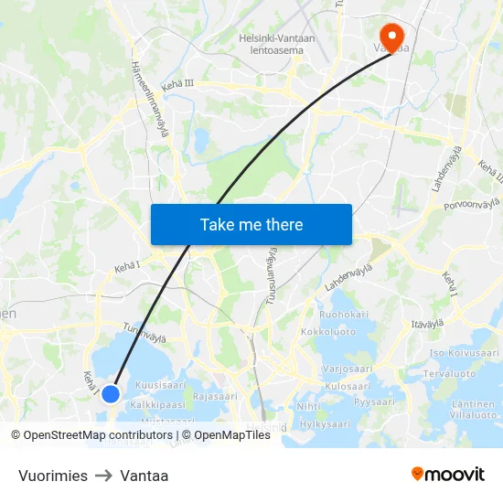 Mining Master to Vantaa map