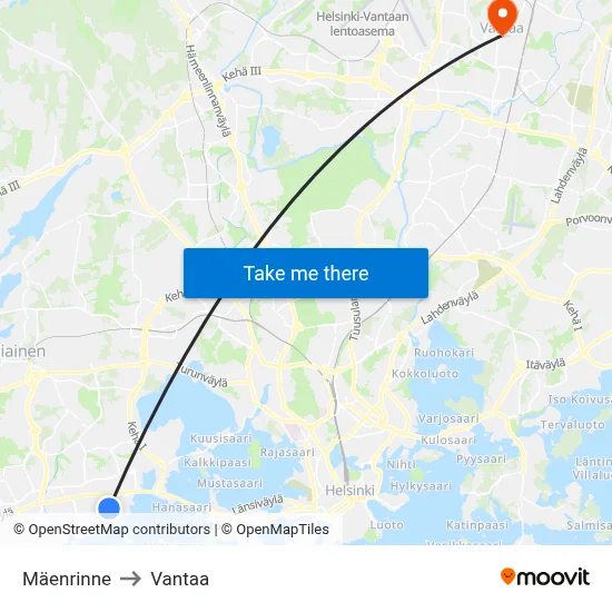 Slope to Vantaa map