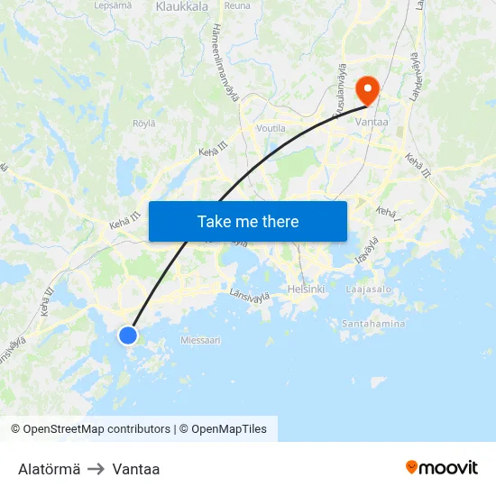 Lower Bank to Vantaa map