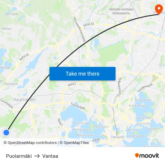 Puolarmaki to Vantaa map