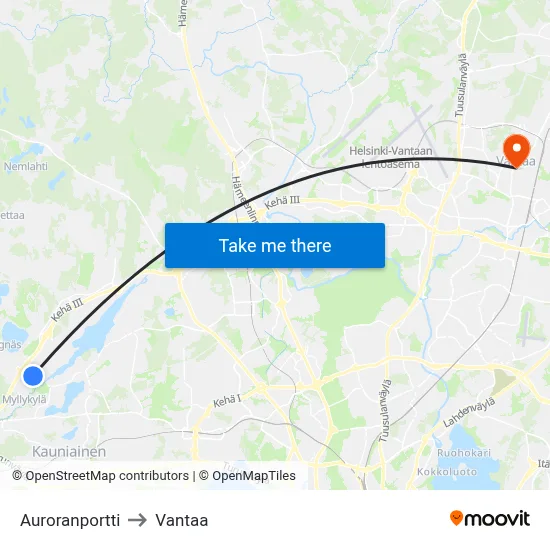 Aurora Gate to Vantaa map