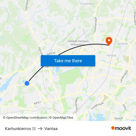 Karhunkierros | 🎒⛳ to Vantaa map