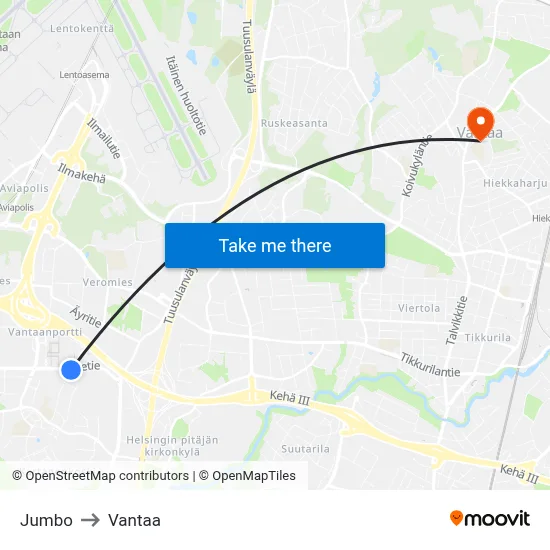 Jumbo 🛍️ to Vantaa map
