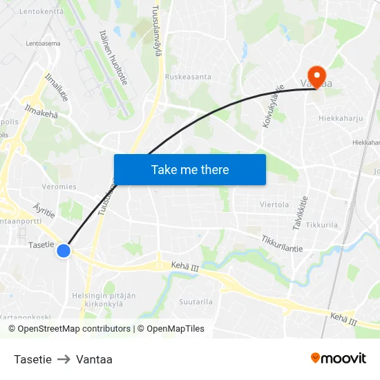 Balance Road to Vantaa map