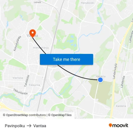 Pavi Path to Vantaa map