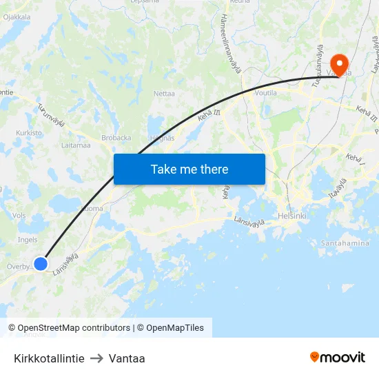 Church Stable Road to Vantaa map