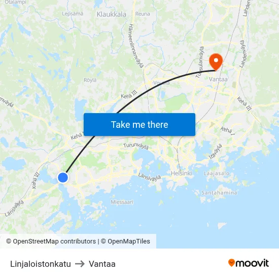 Beacon Line Street to Vantaa map