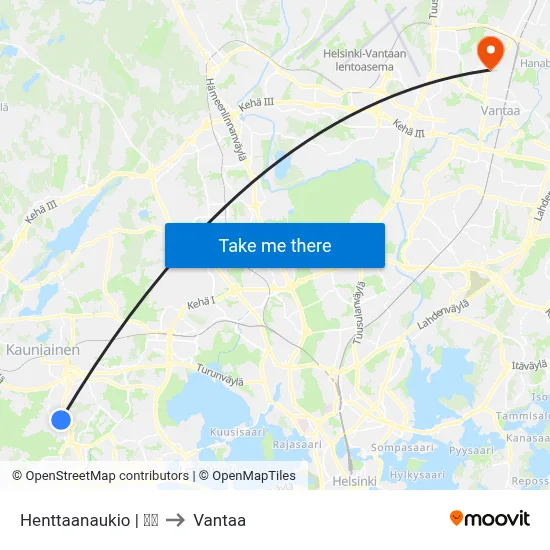 Henttaanaukio | 🏫🌳 to Vantaa map