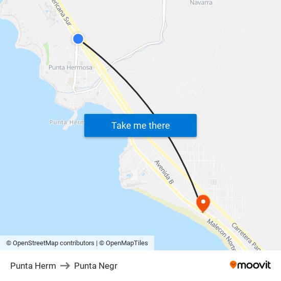 Punta Herm to Punta Negr map