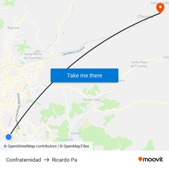 Confraternidad to Ricardo Pa map