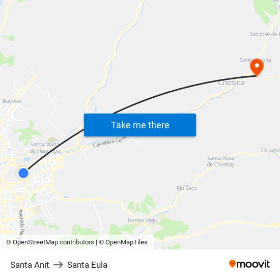 Santa Anit to Santa Eula map